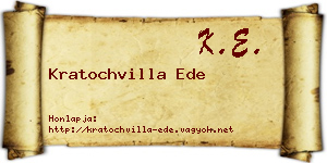 Kratochvilla Ede névjegykártya